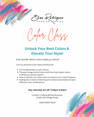Color Class Saturday, October 18th 2:00-4:00pm