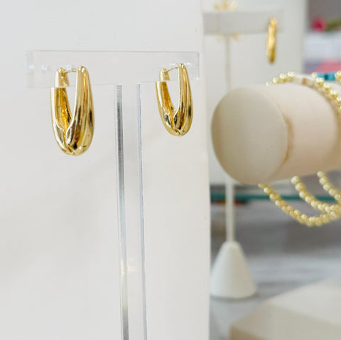 Gold Chunky Huggie Earring
