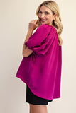 Glam Magenta V Neck Top CW