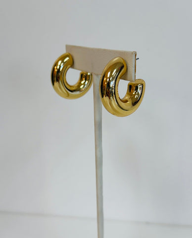 Gold Thick Hoop Earrings