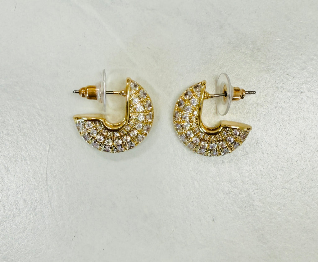 Gold Bling Hoop Earrings