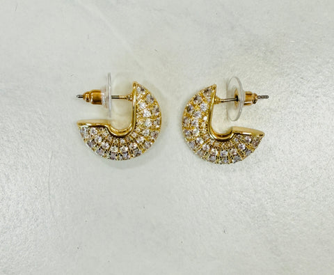 Gold Bling Hoop Earrings