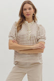 Entro Mocha Striped Top CW