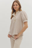 Entro Mocha Striped Top CW