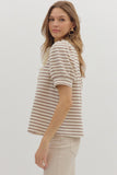 Entro Mocha Striped Top CW