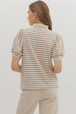 Entro Mocha Striped Top CW