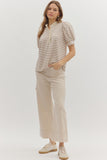 Entro Mocha Striped Top CW