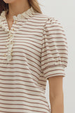 Entro Mocha Striped Top CW