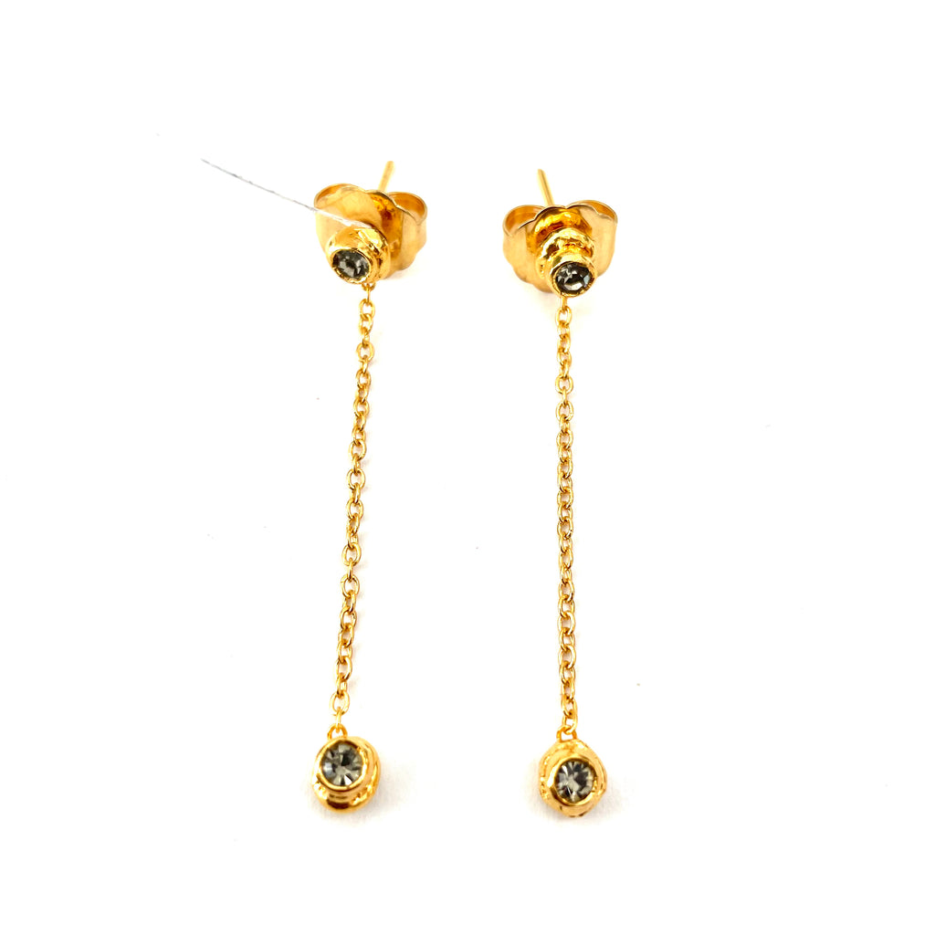 Linear Earrings With Double Stones