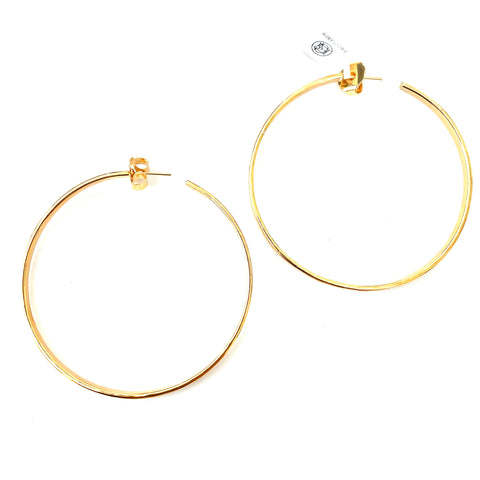 Geometric Textured Gold Hoop Earrings