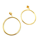 Linear Post Gold Hoop Earrings