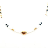 Beaded Evil Eye Heart Necklace