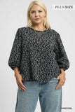 Umgee Charcoal Leopard Top CW
