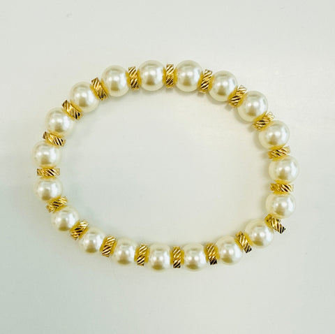 Pearl Gold Stretch Bracelet