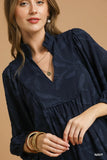 Umgee Navy Jacquard Dress CW