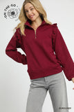 Umgee Burgundy Cable Knit Pullover CW