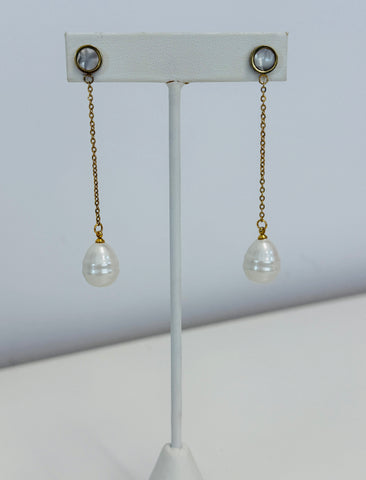 Pearl Drop Long Earrings
