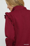 Umgee Burgundy Cable Knit Pullover CW
