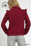 Umgee Burgundy Cable Knit Pullover CW