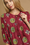 Umgee Wine Boho Blouse CW