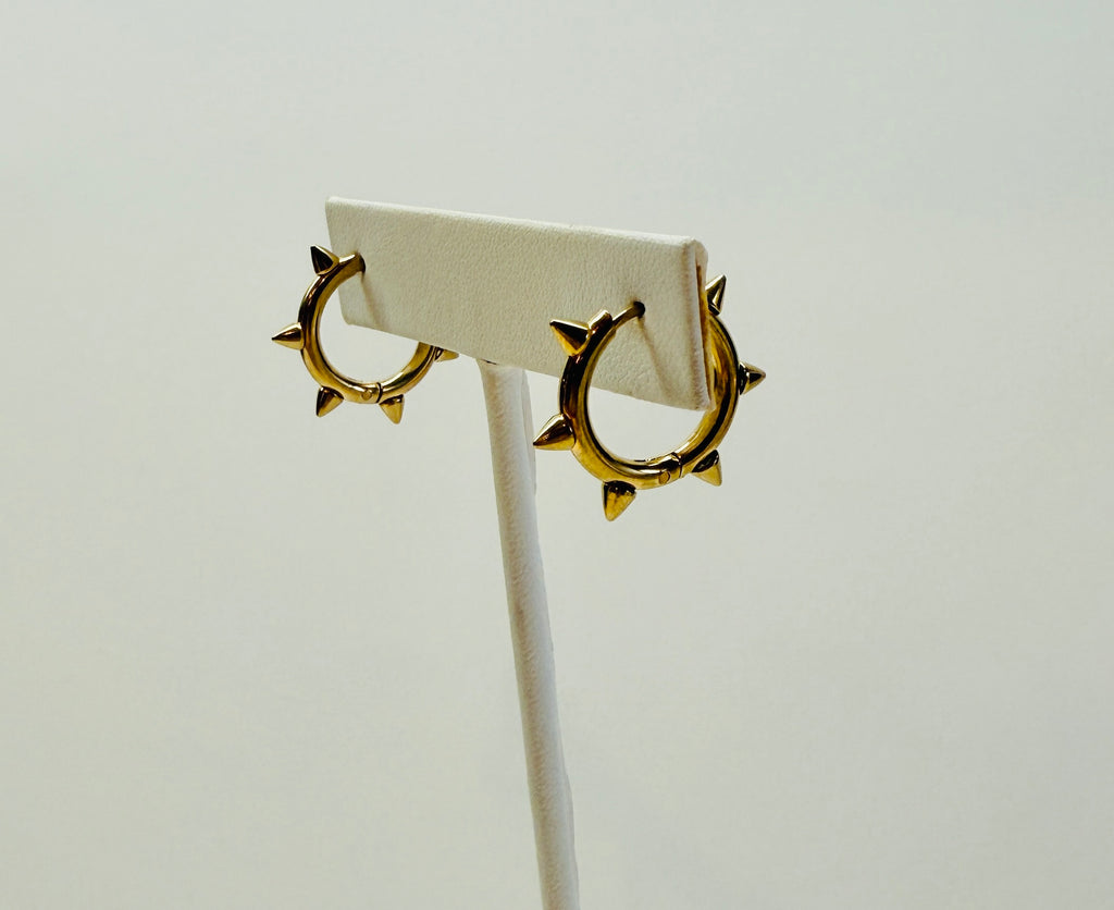 Gold Spiky Hoop Earrings