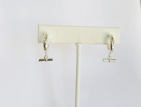 Bar Silver Earrings