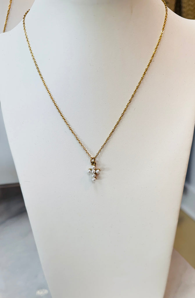 Pearl Cross Necklace