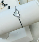 Silver Slider Heart Bracelet