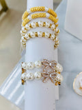 Double Pearl Bow Bracelet