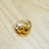 Mixed Metal Chunky Twist Ring