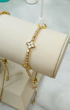 White Clover Slider Bracelet