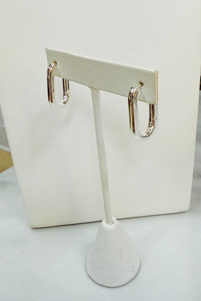 Rectangle Silver Earrings