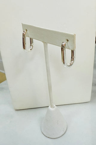 Rectangle Silver Earrings