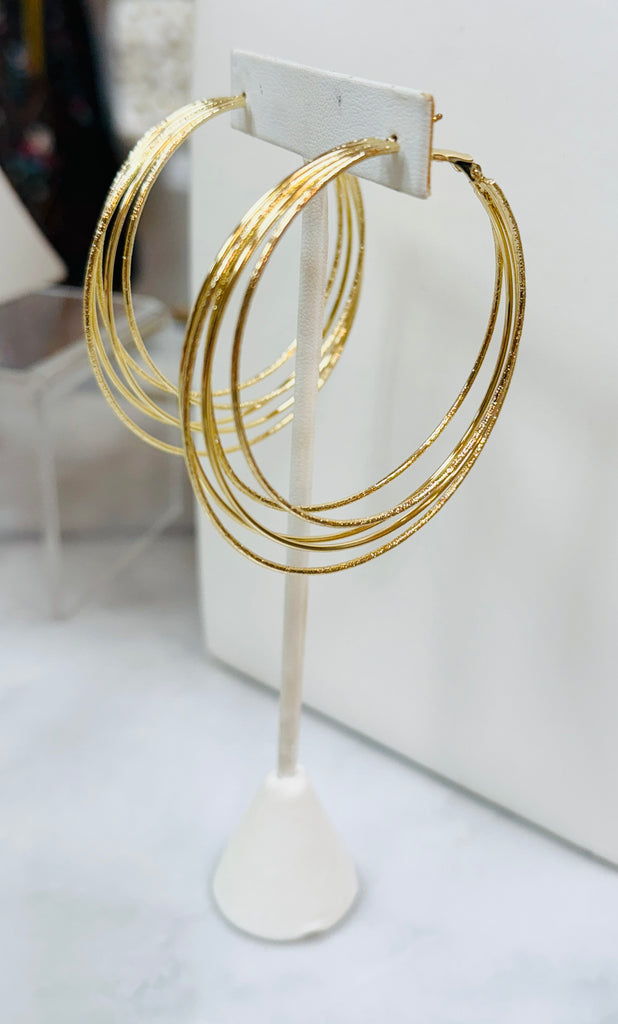 Four Strand Gold Hoop Earrings