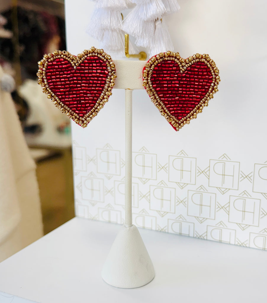 Heart Beaded Earrings