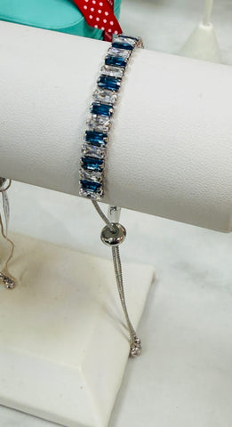Blue Crystal Slider Bracelet