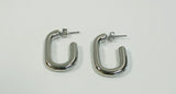 Rectangle Silver Earrings Large