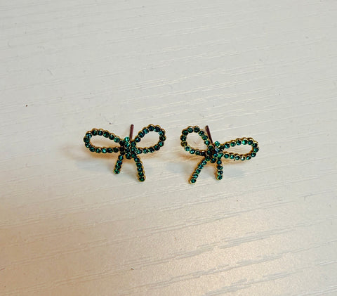 Green Bow Earrings