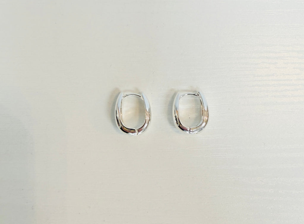 Sweet Silver Chunky Hoop Earrings