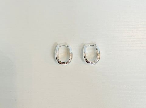 Sweet Silver Chunky Hoop Earrings
