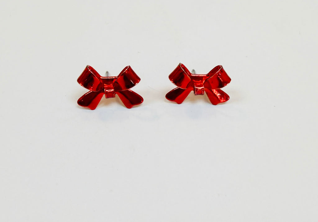 Red Bow Earrings