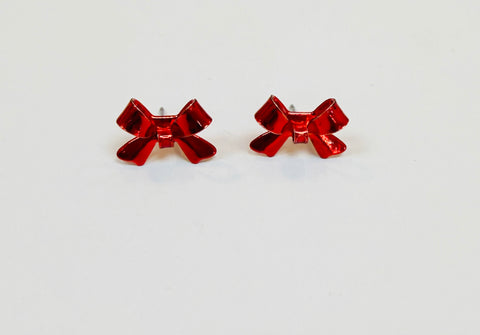 Red Bow Earrings