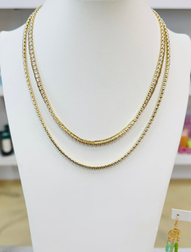 Triple Strand CZ Necklace