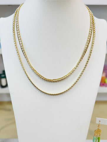Triple Strand CZ Necklace