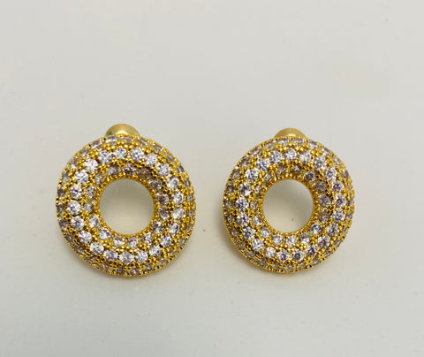 Gold Crystal Circle earrings