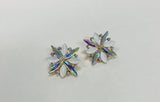 White and gold Crystal Snowflakes earrings