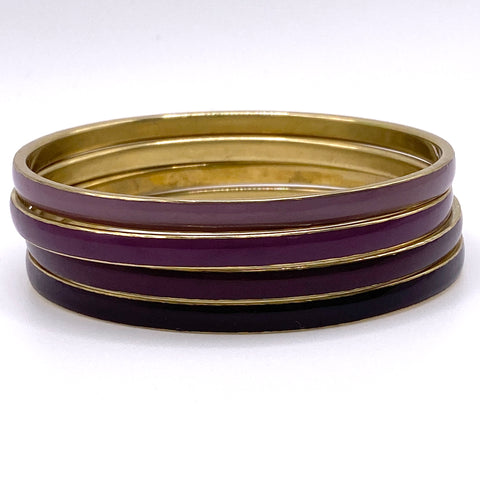 Purple Enamel Bracelet Set