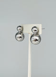 Silver Double Ball Earrings