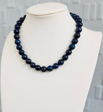 Navy Blue Bead Necklace