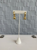 Gold Hoop Ball Earrings